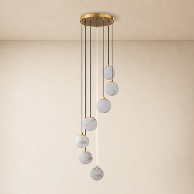 Solindra Resin Globe Cascade Chandelier 