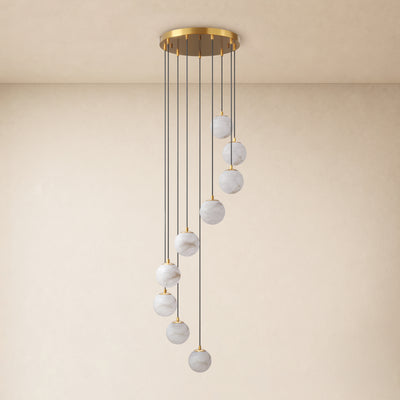 Solindra Resin Globe Cascade Chandelier 