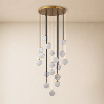 Solindra Resin Globe Cascade Chandelier 