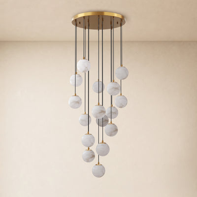 Solindra Resin Globe Cascade Chandelier 