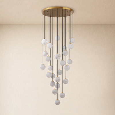 Solindra Resin Globe Cascade Chandelier 