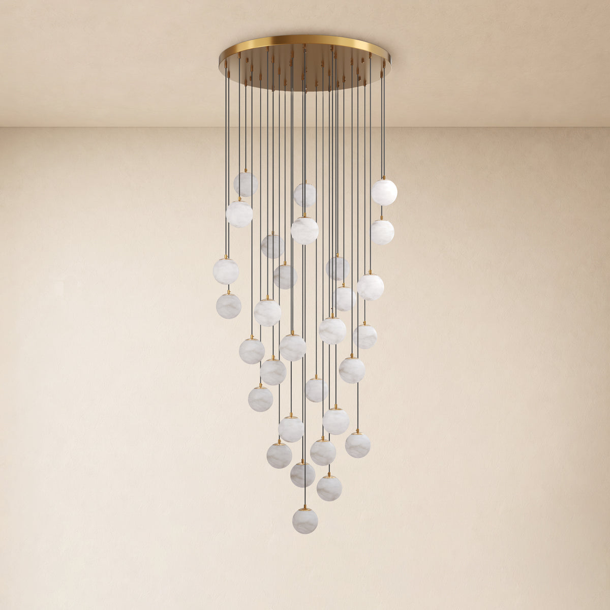 Solindra Resin Globe Cascade Chandelier 