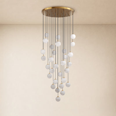 Solindra Resin Globe Cascade Chandelier 
