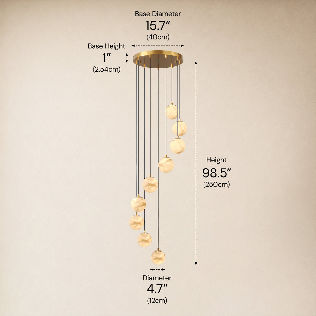 Solindra Resin Globe Cascade Chandelier size-image 