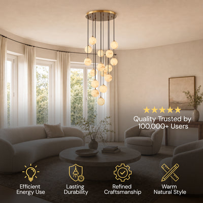 Solindra Resin Globe Cascade Chandelier 