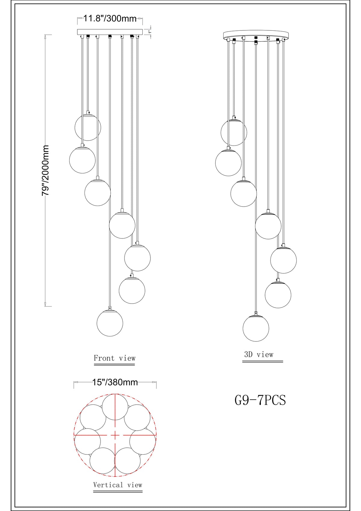 Solindra Resin Globe Cascade Chandelier 