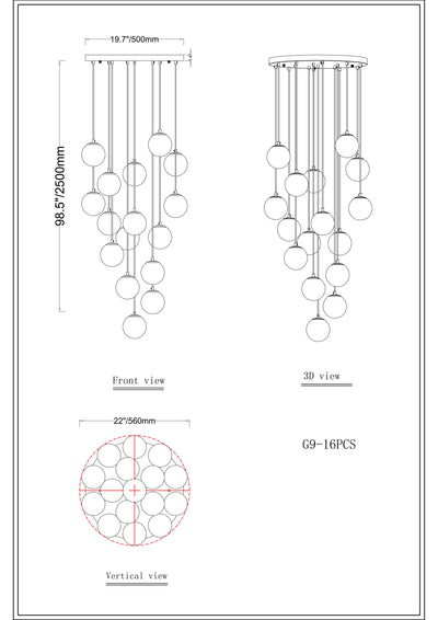 Solindra Resin Globe Cascade Chandelier 