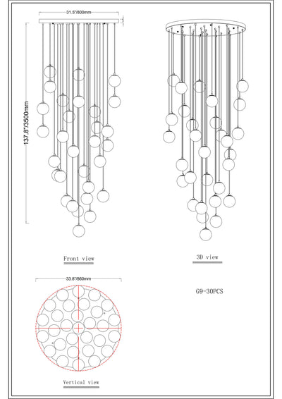 Solindra Resin Globe Cascade Chandelier 