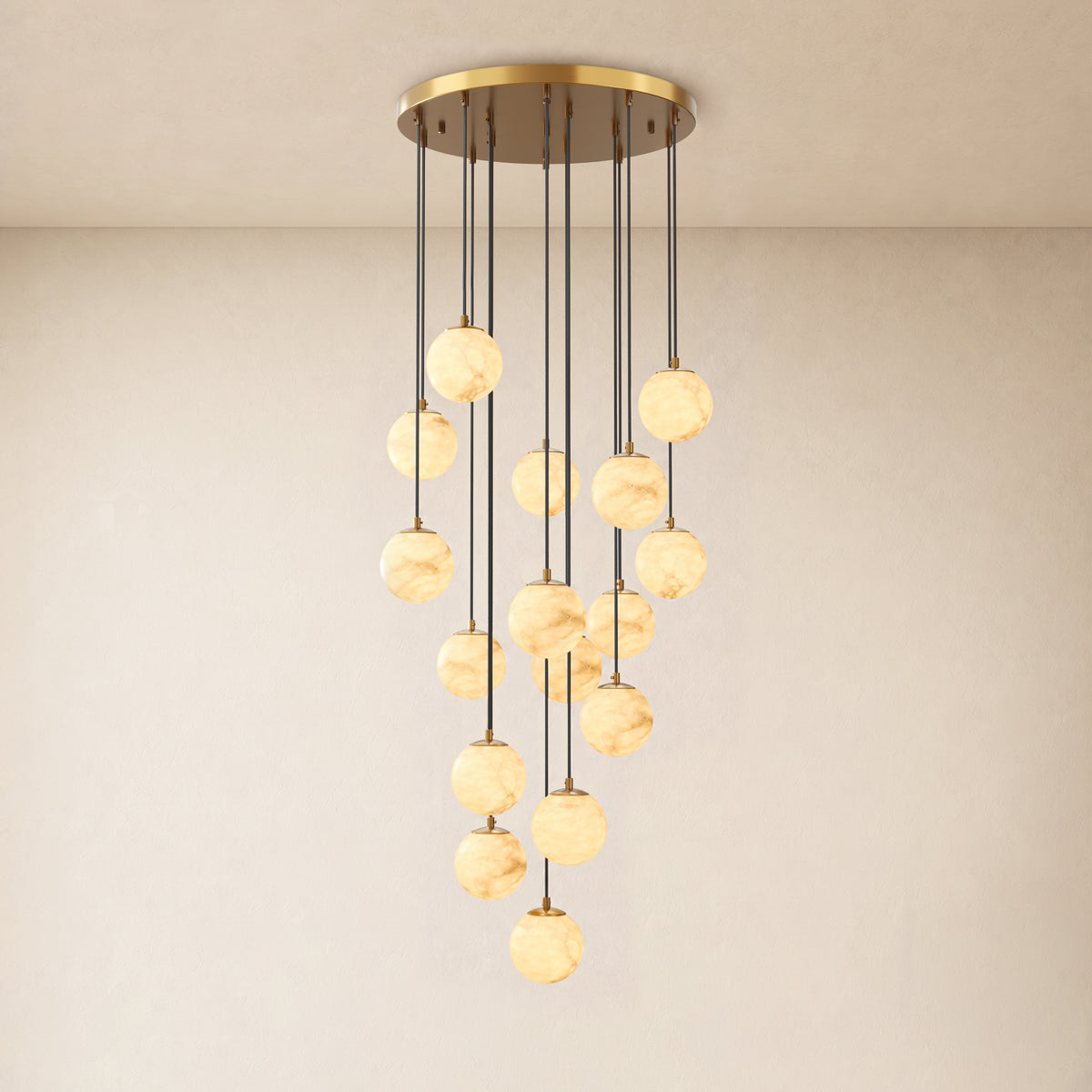 Solindra Resin Globe Cascade Chandelier 