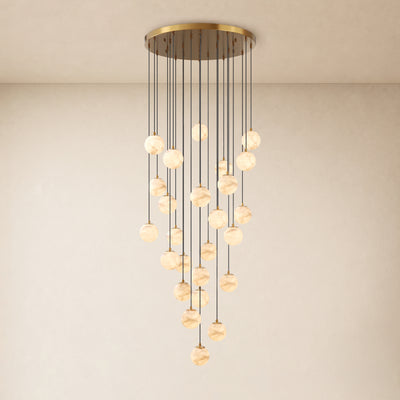 Solindra Resin Globe Cascade Chandelier 