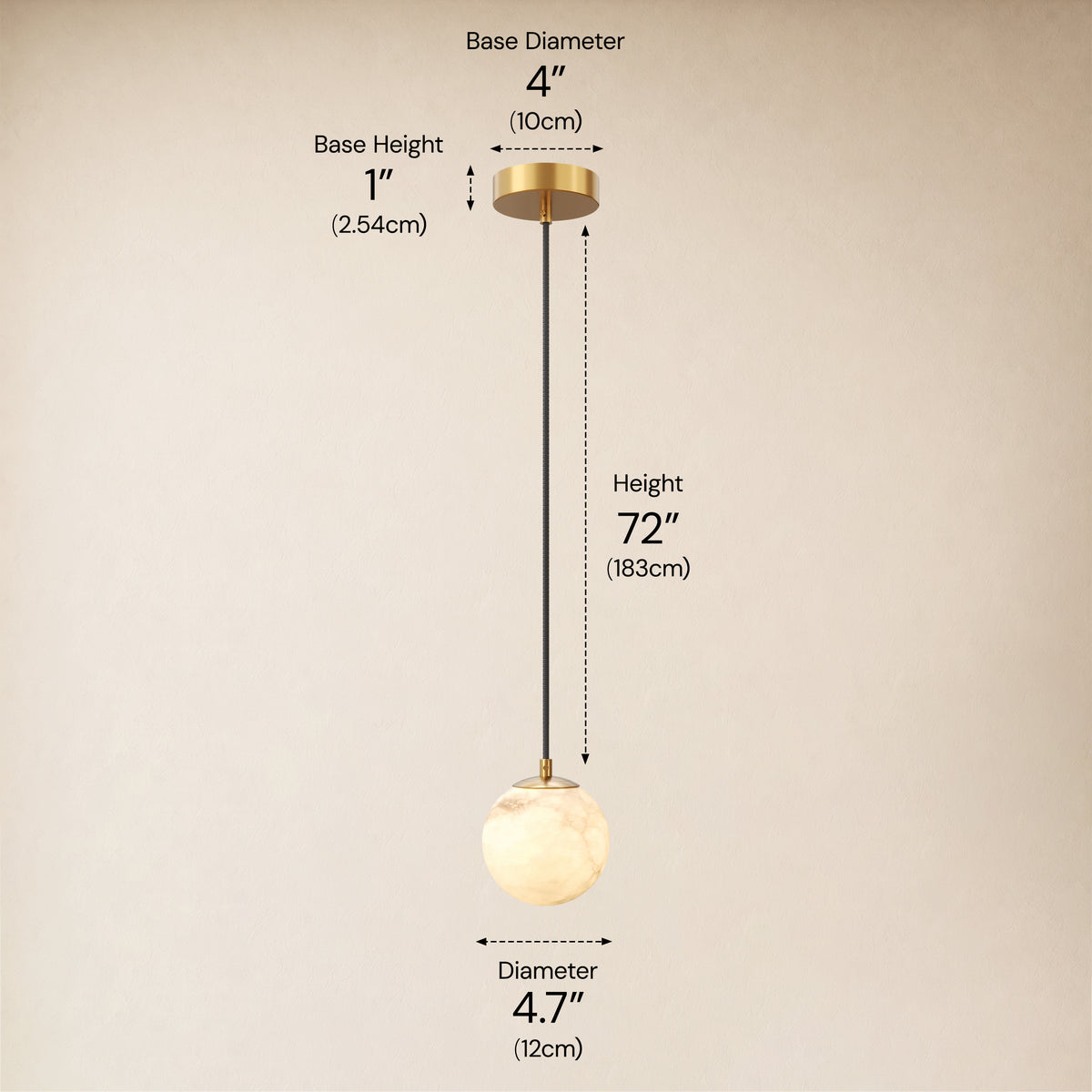 Solindra Resin Globe Pendant 4.7"D size-image #Finish_Gold,Size_4.7"