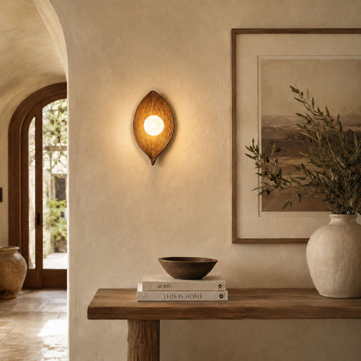 Sylvara Resin Leaf Wall Sconce 
