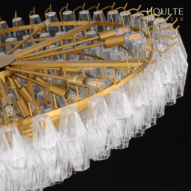 Celestial Drop Round Crystal Glass Chandelier 48''D