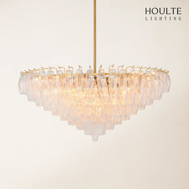 Celestial Drop Round Crystal Glass Chandelier 48''D