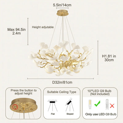 Twilight Branches Ceramic Glow Round Chandelier 32"D