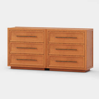 Alvar 63″ Oak 6-Drawer Chest(Set of 2)