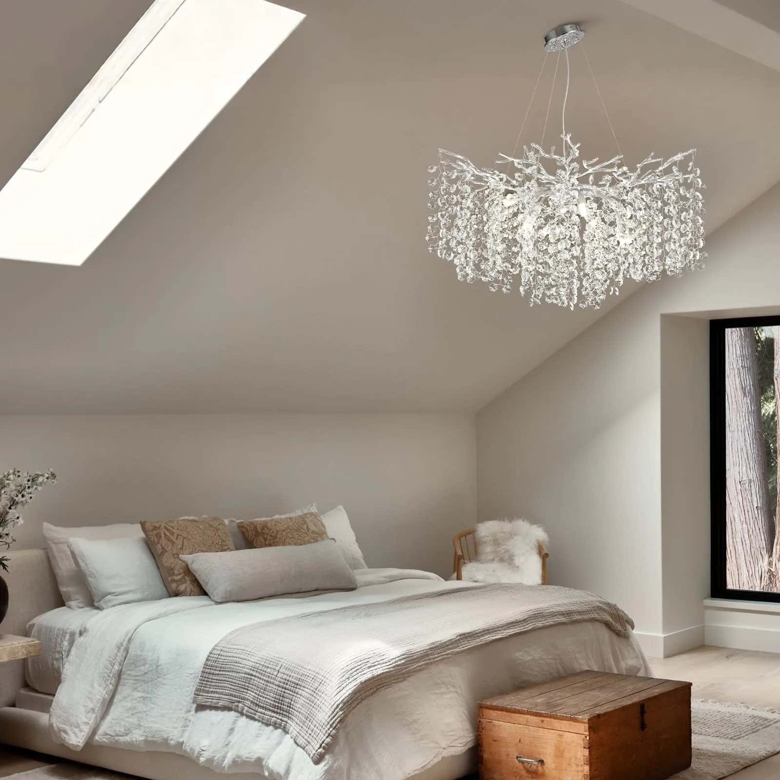 Lustre Branches Crystal Round Chandelier for All Rooms 30"D