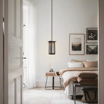 Baluster Rectangle Glass Pendant 7"W