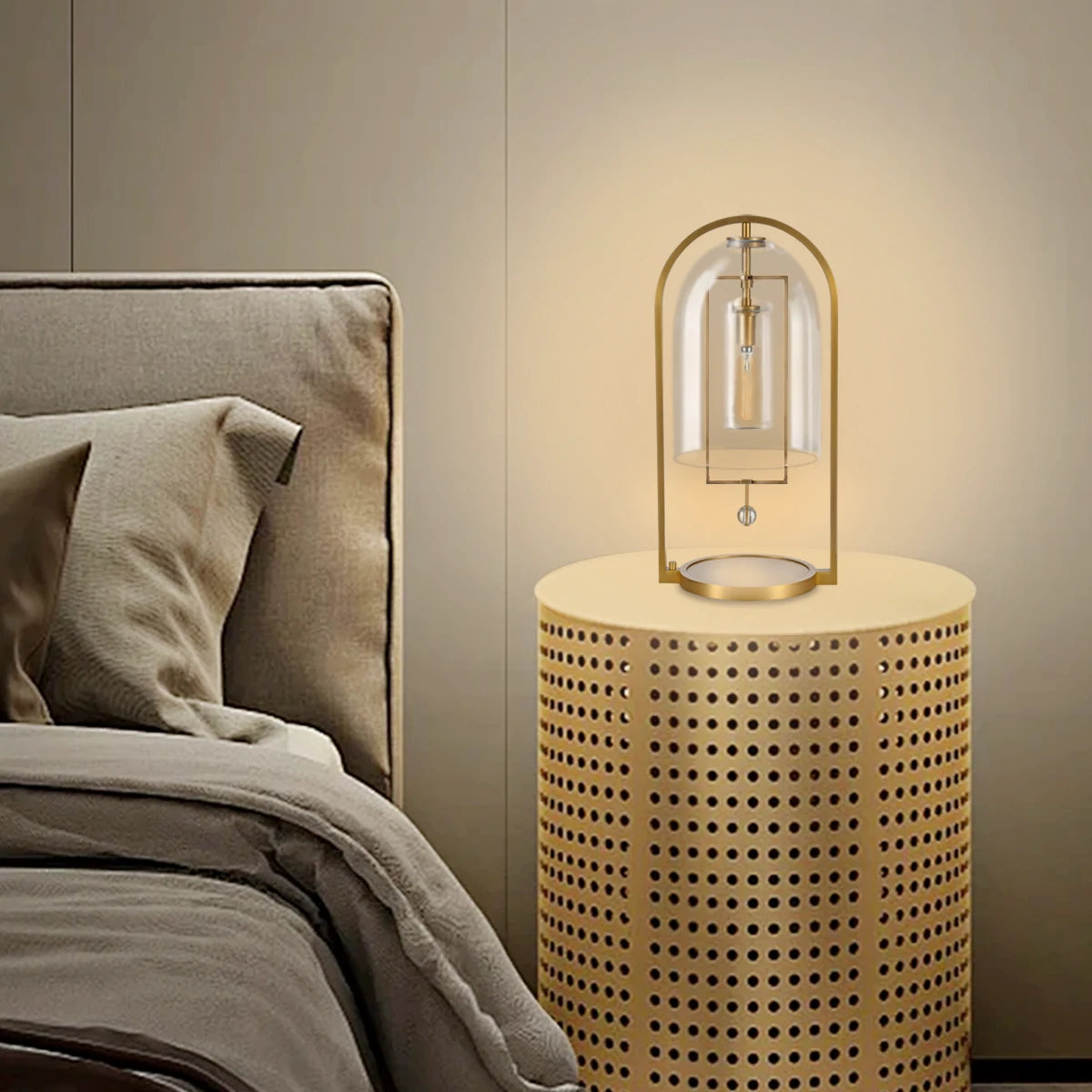 Bellhop Vintage Glass Table Lamp 21"H