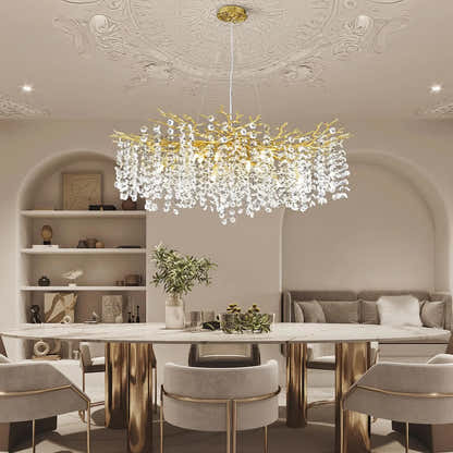 Lustre Branches Crystal Round Chandelier for All Rooms 40"D