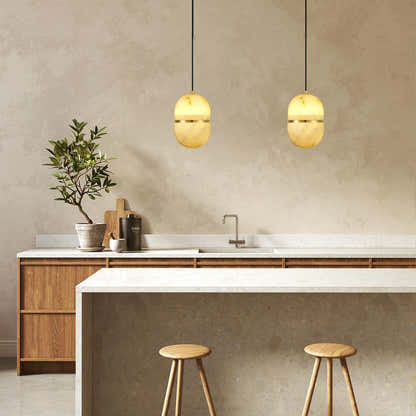 Hecate Alabaster Modern Pendant 5.5''D