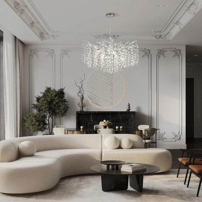 Lustre Branches Crystal Round Chandelier for All Rooms 30"