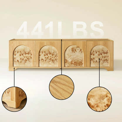 Aurora Oak Media Console 80"