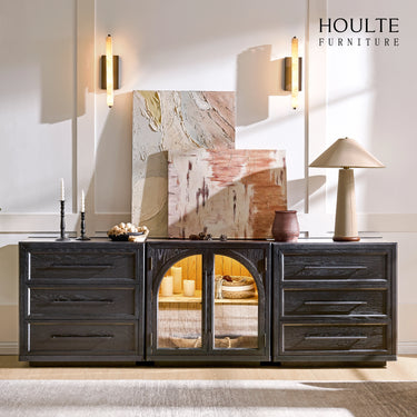 Alvar Arched Oak Modular Media Console(Set of 3)