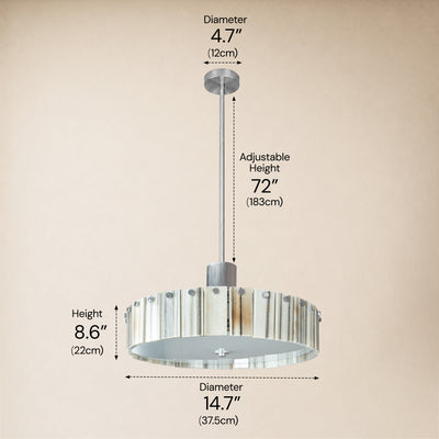 Pietra Golden Strata Marble Round Pendant 14"D