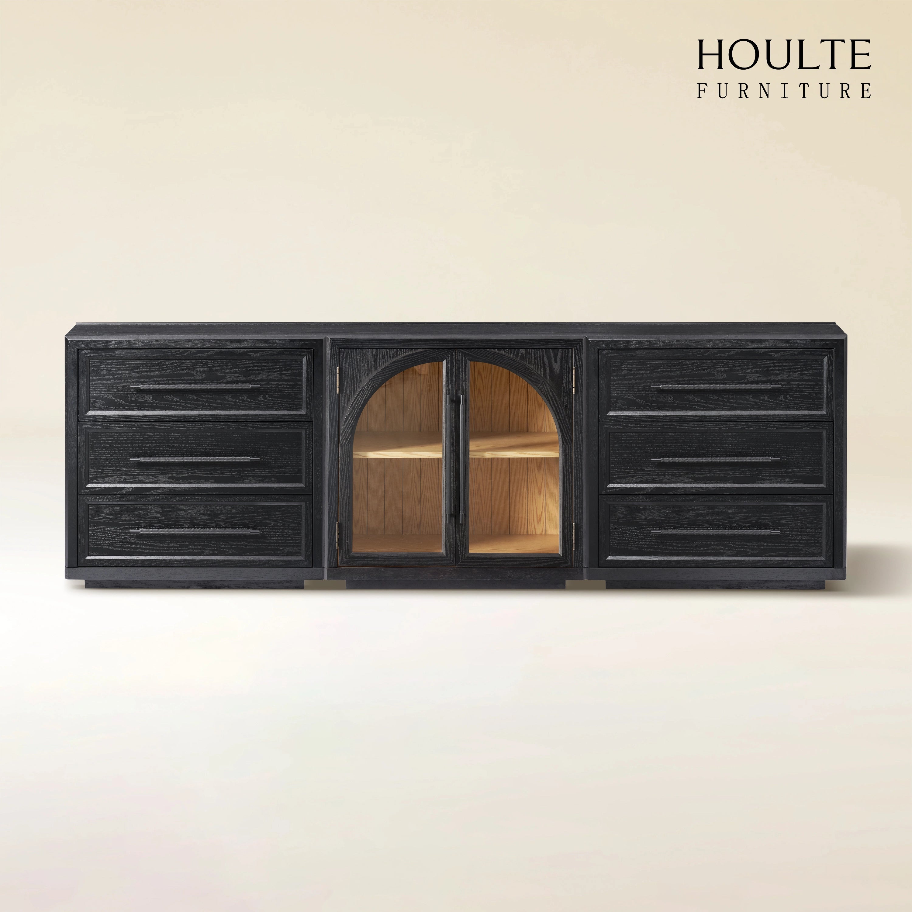 Alvar Arched Oak Modular Media Console(Set of 3)
