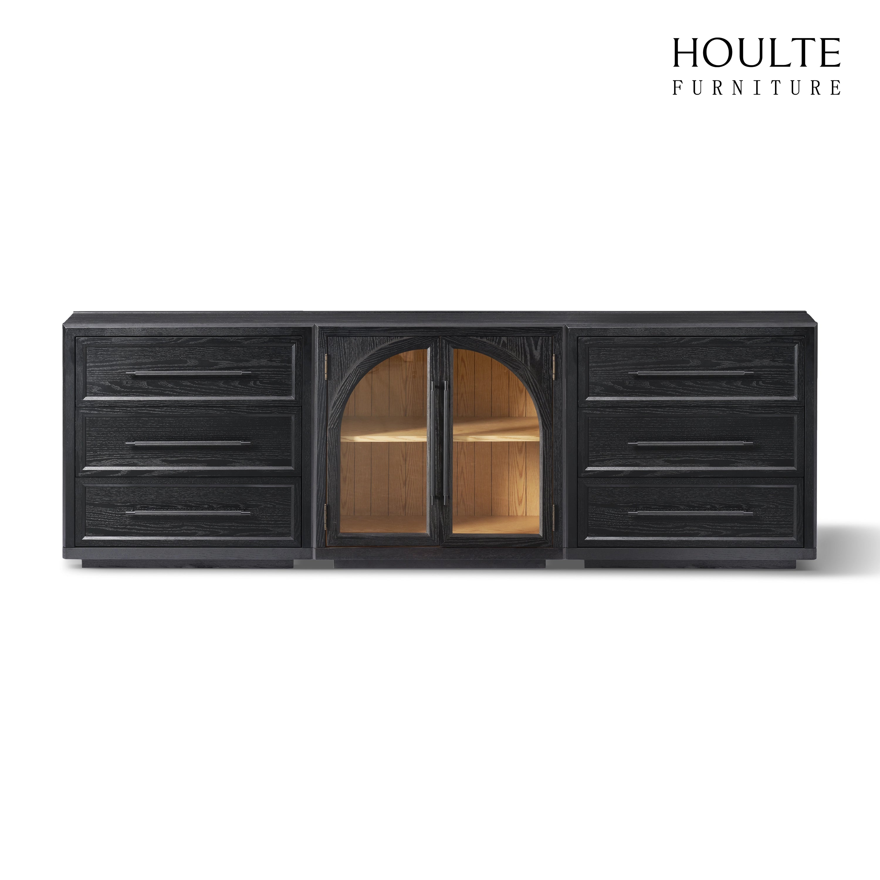 Alvar Arched Oak Modular Media Console(Set of 3)