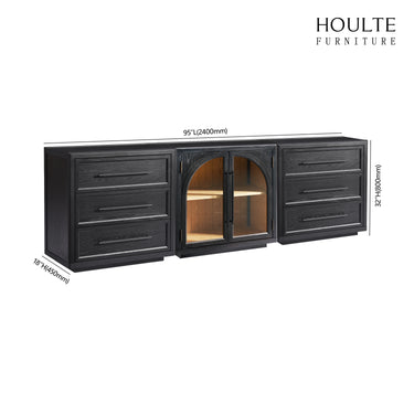 Alvar Arched Oak Modular Media Console(Set of 3)