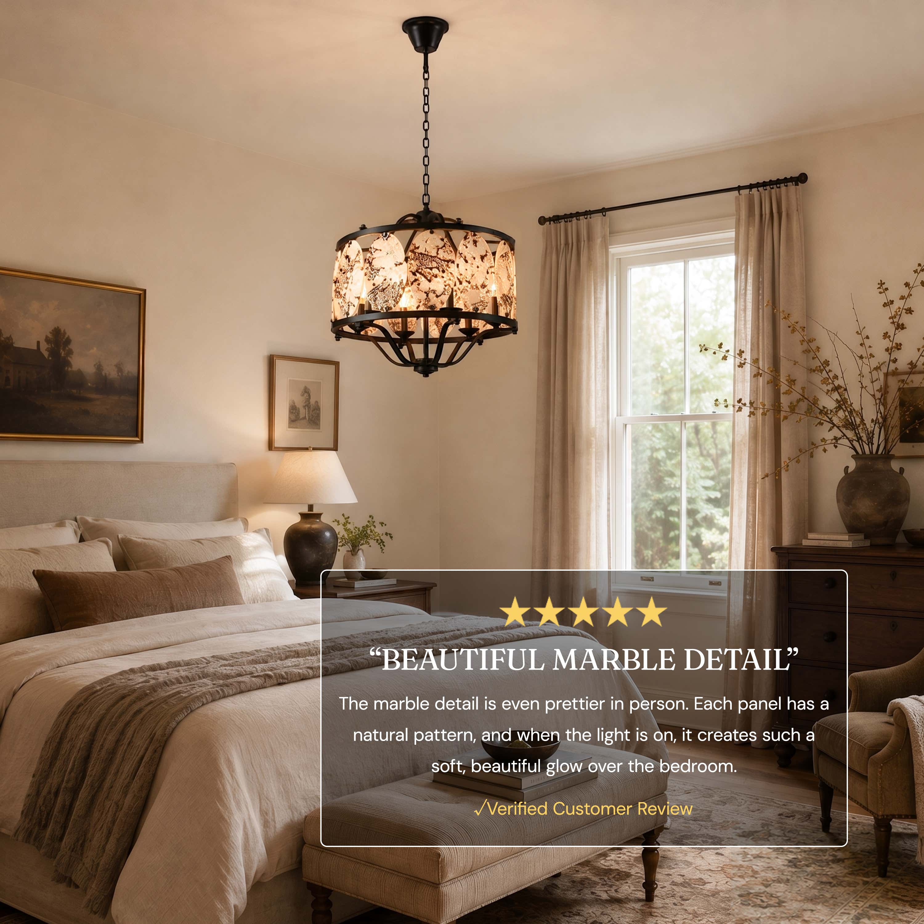 Pietra Quartzite Round Chandelier 25.5"D