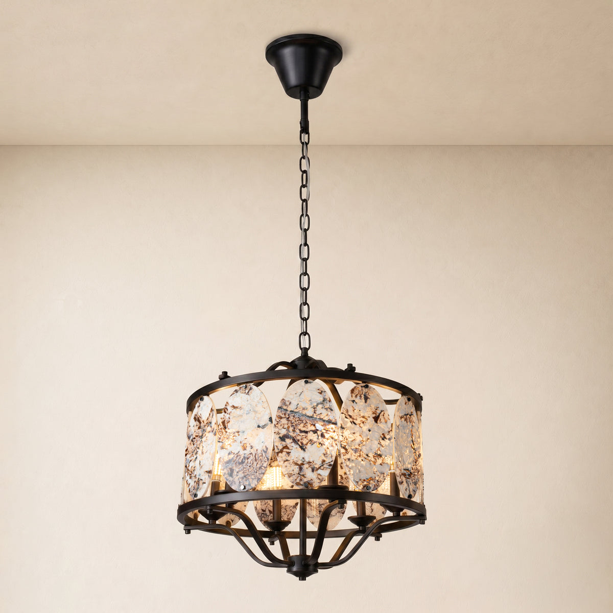 Pietra Quartzite Round Chandelier 25.5"D