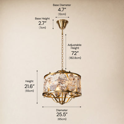 Pietra Quartzite Round Chandelier 25.5"D