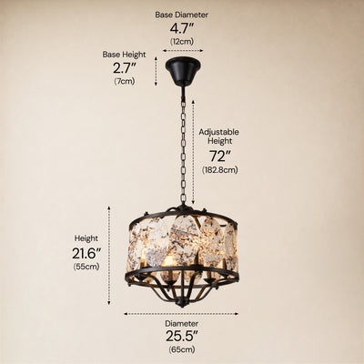 Pietra Quartzite Round Chandelier 25.5"D