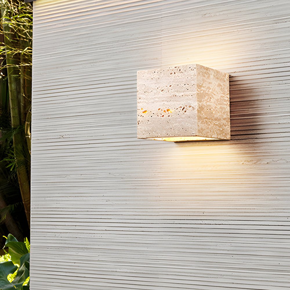 Quartzyx Yellow Travertine Outdoor Wall Light