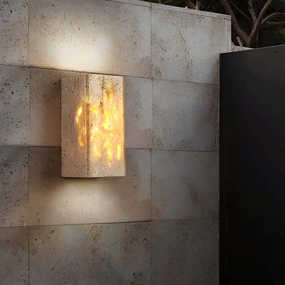 Quartzyx Yellow Travertine Outdoor Wall Light