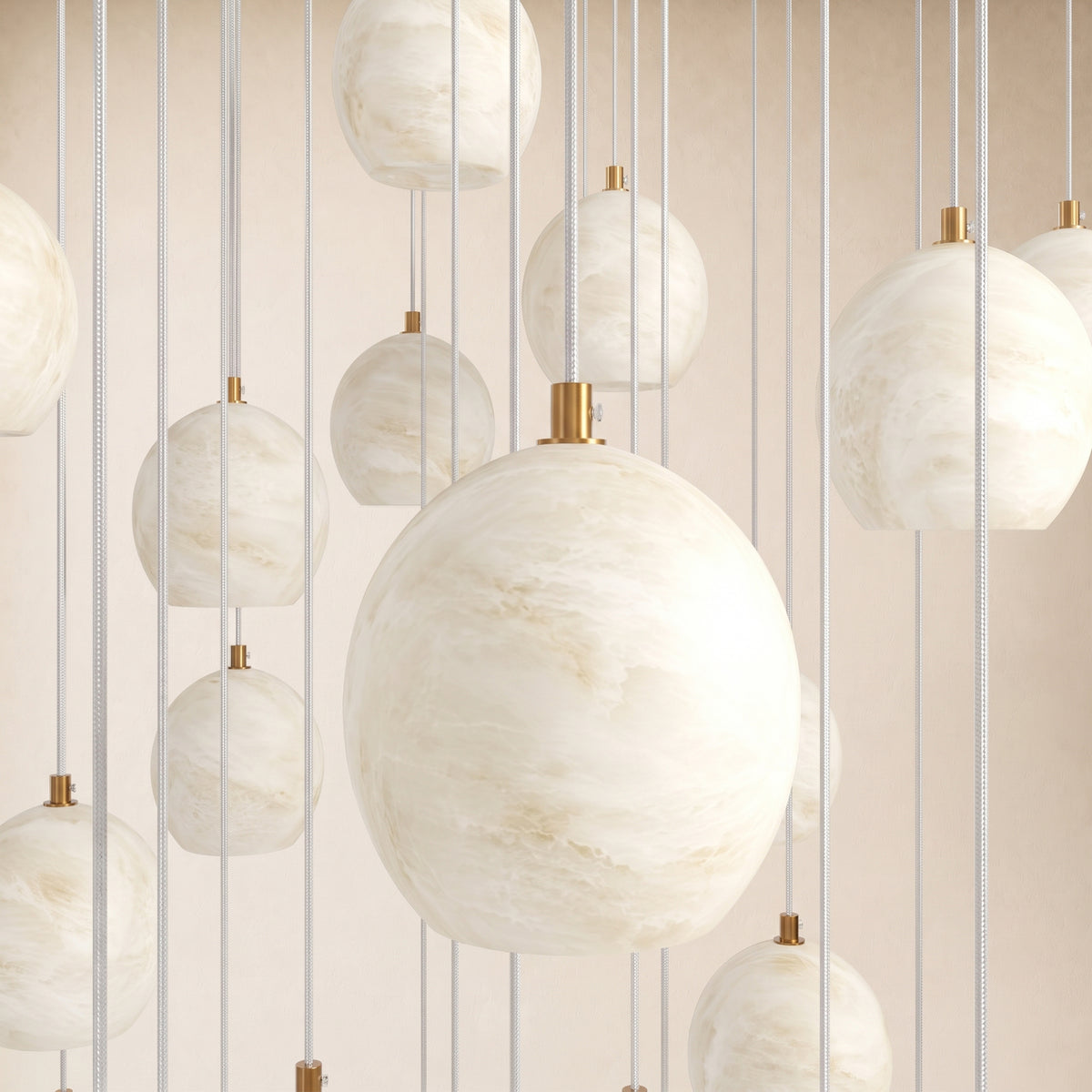 Quorvyn Resin Globe Round Chandelier