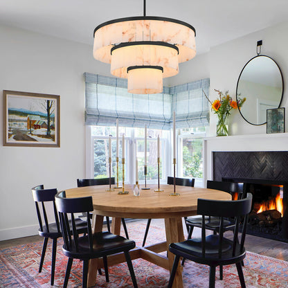 Solmare Alabaster Round Chandelier 34"