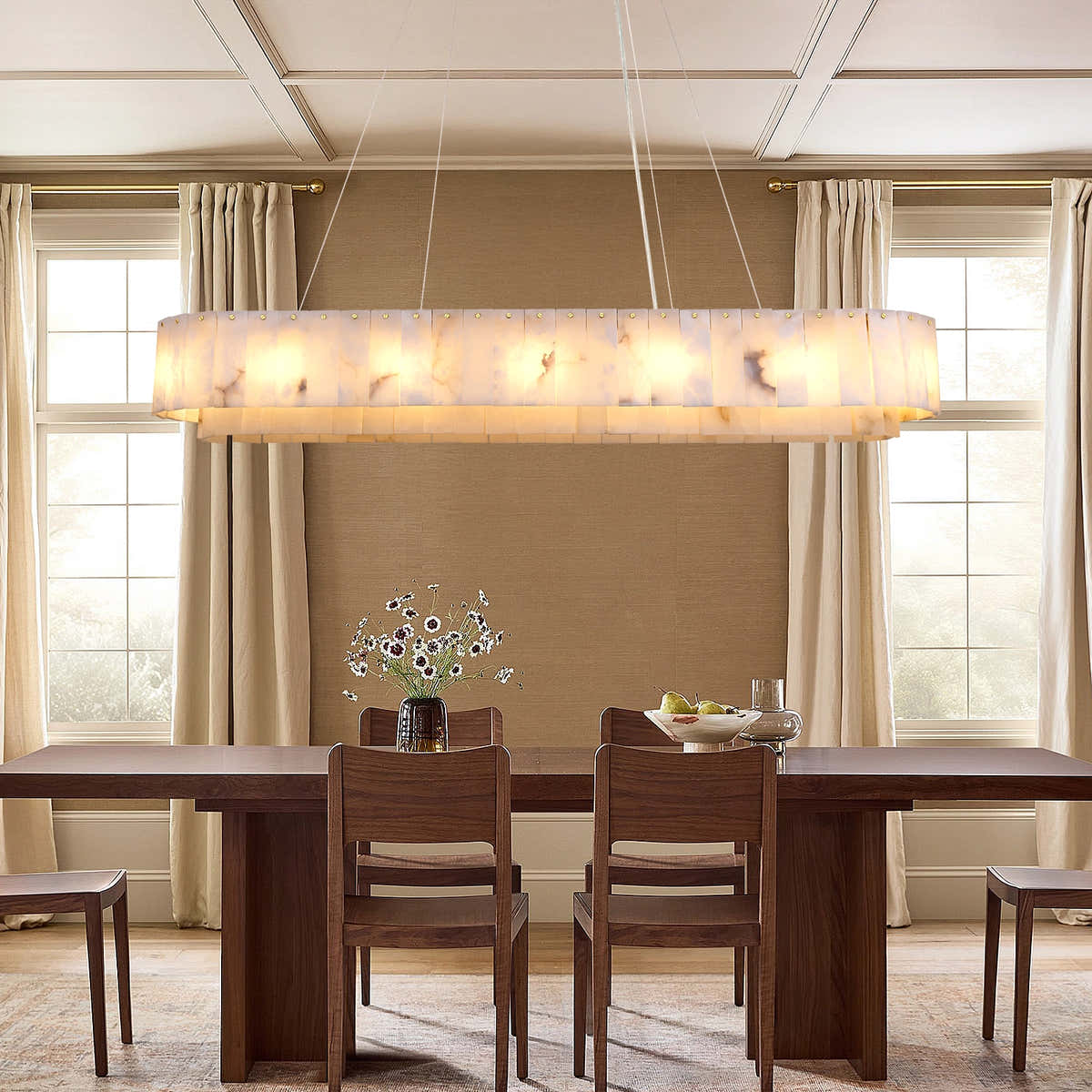 Sawyer Alabaster Rectangle Chandelier