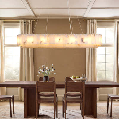 Sawyer Alabaster Oval Chandelier 54"