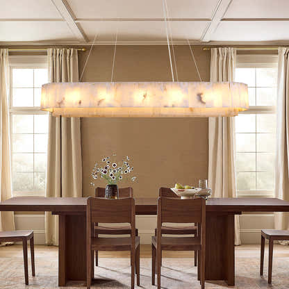 Sawyer Alabaster Oval Chandelier 54"