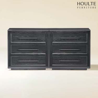 Alvar 63″ Oak 6-Drawer Chest(Set of 2)